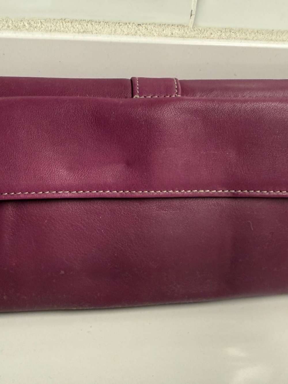 PERLINA Folding WALLET - IN A PINK MAGENTA LEATHER.